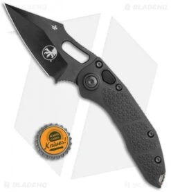 Microtech Signature Series Stitch Automatic Knife Tactical (3.8" DLC) 169-1DLCTS -Blade HQ Shop Microtech Stitch Auto Tactical Apocalyptic DLC 169 1DLCTS BHQ 75753 jr bottlecap
