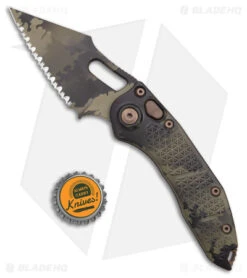 Microtech Stitch Signature Series Automatic Knife Olive Camo (3.75" Camo Serr) -Blade HQ Shop Microtech Stitch Signature Series Auto Olive Camo Camo Serr BHQ 179043 jr bottlecap