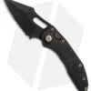 Microtech Stitch Automatic Knife Black (3.75" Apocalyptic DLC Serr) 169-2 DLC -Blade HQ Shop Microtech Stitch black apocalyptic DLC serr BHQ 71366 er