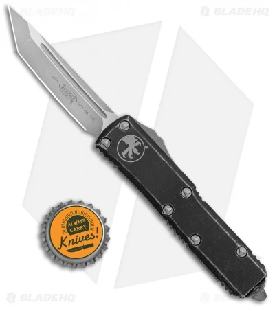 Microtech T/E OTF Tanto Automatic Knife Distressed Black (3.1" Apocalyptic) 6 Microtech T/E OTF Tanto Automatic Knife Distressed Black (3.1" Apocalyptic) - Image 4