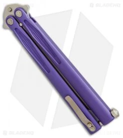 Microtech Tachyon III Balisong Butterfly Purple (4.5" Bronze) 173-13PU -Blade HQ Shop Microtech Tachyon 3 Purple Bronze BHQ 67714 er side
