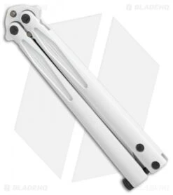 Microtech Tachyon III Balisong Butterfly Storm Trooper (4.5" White) 173-1ST -Blade HQ Shop Microtech Tachyon 3 storn trooper white 173 1ST BHQ 52364 er spine 2