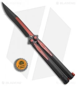 Microtech Tachyon III Balisong Butterfly Knife (4.5" Black/Red) 173-1BW -Blade HQ Shop Microtech Tachyon III Balisong Butterfly Black Red 173 1BW BHQ 68860 jr bottlecap