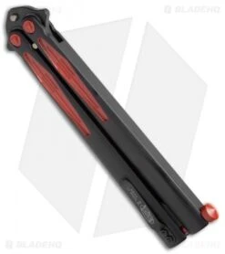 Microtech Tachyon III Balisong Butterfly Knife (4.5" Black/Red) 173-1BW -Blade HQ Shop Microtech Tachyon III Balisong Butterfly Black Red 173 1BW BHQ 68860 jr side
