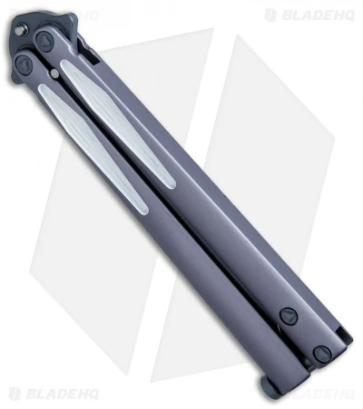 Microtech Tachyon III Balisong Butterfly Knife (4.5" Gray Full Serr) 173-D3GW 4 Microtech Tachyon III Balisong Butterfly Knife (4.5" Gray Full Serr) 173-D3GW - Image 2