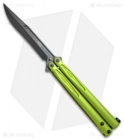 Blade HQ Shop 3 Microtech Tachyon III Balisong Butterfly Lime Green (4.5" Black) 173-1DLCLG