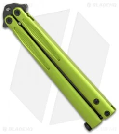 Blade HQ Shop -Blade HQ Shop Microtech Tachyon III Balisong Butterfly Lime Green Black 173 1DLCLG BHQ 52649 jr spine