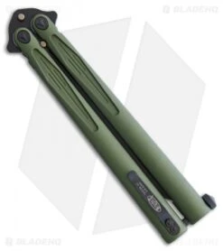 Blade HQ Shop -Blade HQ Shop Microtech Tachyon III Balisong Butterfly OD Green Black BHQ 78541 jr side