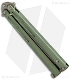 Blade HQ Shop -Blade HQ Shop Microtech Tachyon III Balisong Butterfly OD Green Bronze 173 13OD BHQ 74511 jr spine