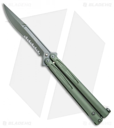 Microtech Tachyon III Balisong Butterfly OD Green (4.5" OD Green Serr) 173-2GR 3 Microtech Tachyon III Balisong Butterfly OD Green (4.5" OD Green Serr) 173-2GR
