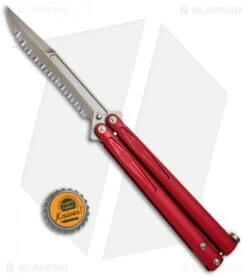 Microtech Tachyon III Balisong Butterfly Red (4.5" Bronze Full Serr) 173-15RD -Blade HQ Shop Microtech Tachyon III Balisong Butterfly Red Bronze Full Serr 173 15RD BHQ 72407 jr bottlecap