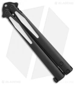 Microtech Tachyon III Balisong Butterfly Knife Venom (4.5" Black/White) 173-1VM -Blade HQ Shop Microtech Tachyon III Venom black white BHQ 71367 er spine
