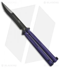 Microtech Tachyon III Balisong Butterfly Knife Purple (4.5" Black) 173-1DLCPU