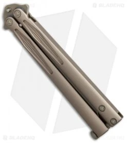 Microtech Tachyon III Balisong Butterfly Knife Tan (4.5" Tan) 173-1TN -Blade HQ Shop Microtech Tachyon III tan tan BHQ 75887 er spine