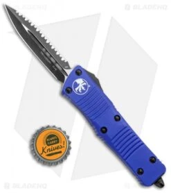 Microtech Troodon D/E OTF Automatic Knife Purple (3" Black Full Serr) -Blade HQ Shop Microtech Troodon DE OTF Auto Purple Black Full Serr 138 3PU BHQ 96887 jr bottlecap