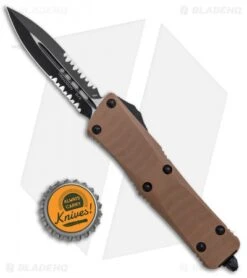 Microtech Troodon D/E OTF Automatic Knife Tan G-10 (3" Black Serr) 138-2GTTA -Blade HQ Shop Microtech Troodon DE OTF Auto Tan G 10 Top Black Serr 138 2 GTTA BHQ 89711 jr bottlecap 1