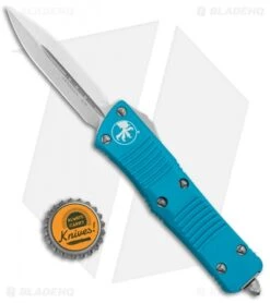 Microtech Troodon D/E OTF Automatic Knife Turquoise (3" Stonewash) -Blade HQ Shop Microtech Troodon DE OTF Auto Turquoise SW 138 10TQ BHQ 93720 jr bottlecap 1