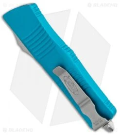 Microtech Troodon D/E OTF Automatic Knife Turquoise (3" Stonewash) -Blade HQ Shop Microtech Troodon DE OTF Auto Turquoise SW 138 10TQ BHQ 93720 jr side
