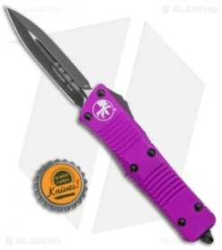Microtech Troodon D/E OTF Automatic Knife Violet (3" Black) -Blade HQ Shop Microtech Troodon DE OTF Auto Violet Black 138 1VI BHQ 97884 jr bottlecap