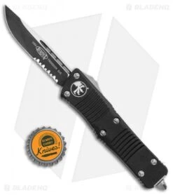 Microtech Troodon Drop Point OTF Automatic Knife (3" Black Serr) 139-2 -Blade HQ Shop Microtech Troodon DP OTF Auto Black Serr 139 2 BHQ 11961 jr bottlecap 1