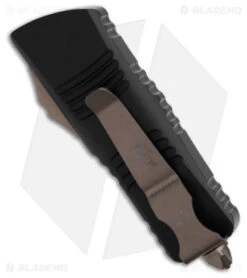 Microtech Mini Troodon Hellhound OTF Automatic Knife Black (1.9" Bronze) 819-13S -Blade HQ Shop Microtech Troodon Hellhound OTF AK Black 1in Bronze BHQ 181669 td side