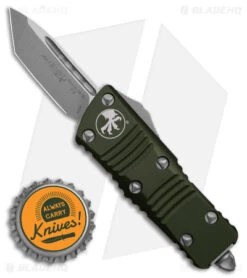 Microtech Troodon Mini T/E CA Legal OTF Auto Knife OD Green (1.9" Apocalyptic) -Blade HQ Shop Microtech Troodon Mini TE CA Legal OTF AK OD Green 1in Apocalyptic BHQ 178243 td size