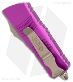 Microtech Troodon Mini T/E CA Legal OTF Auto Violet (1.9" Bronzed Standard) -Blade HQ Shop Microtech Troodon Mini TE CA Legal OTF Violet Bronzed BHQ 178726 jr side