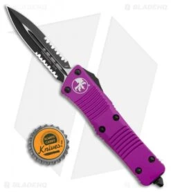 Microtech Troodon OTF D/E Automatic Knife Violet (3" Black Serr) -Blade HQ Shop Microtech Troodon OTF D E Automatic Knife Violet 3in Black Serr 138 2VI BHQ 97888 Bottlecap