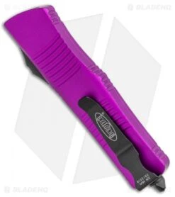 Microtech Troodon S/E OTF Automatic Knife Violet (3" Black Serr) 139-2VI -Blade HQ Shop Microtech Troodon SE OTF Auto Violet Black Serr 139 2VI BHQ 97948 jr side