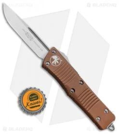 Microtech Troodon S/E OTF Automatic Knife Tan (3" Satin) 139-4 TA -Blade HQ Shop Microtech Troodon SE OTF Automatic Knife Tan 3in Satin 139 4 TA BHQ 91957 Bottlecap