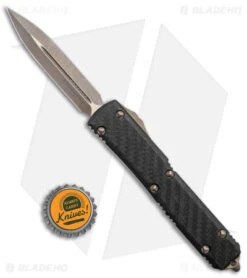 Microtech Ultratech D/E OTF Auto Knife Carbon Fiber (3.4" Bronze Apocalyptic) -Blade HQ Shop Microtech UT DE OTF Auto CF Bronze BHQ 143146 jr bottlecap