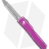 Microtech UTX-70 D/E OTF Auto Knife Distressed Violet (2.4" Apocalyptic Serr) -Blade HQ Shop Microtech UTX 70 AK Distressed Violet Serr 2in BHQ 179334 td
