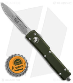 Microtech UTX-70 S/E OTF Automatic Knife OD Green (2.4" Stonewash) 148-10OD -Blade HQ Shop Microtech UTX 70 D A OTF S E Automatic Knife OD Green 2in SW BHQ 98311 td size