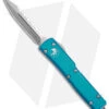 Microtech UTX-70 D/A OTF D/E Automatic Knife Turquoise (Stonewash Full Serr) -Blade HQ Shop Microtech UTX 70 DA OTF DE AK Turquoise SW Full Serr BHQ 98282 td