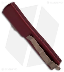 Microtech UTX-70 D/E OTF Automatic Knife Merlot (2.4" Bronze Apocalyptic) -Blade HQ Shop Microtech UTX 70 DE OTF AK Merlot 2in Bronze Apocalyptic BHQ 176125 td side
