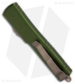 Microtech UTX-70 D/E OTF Automatic Knife OD Green (2.4" Bronze Apocalyptic) -Blade HQ Shop Microtech UTX 70 DE OTF AK OD Green 2in Bronze Apocalyptic BHQ 176100 td side