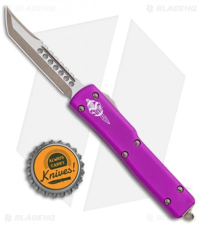 Microtech Signature Series UTX-70 HH Tanto OTF Knife Violet (2.4" Bronze SW) 6 Microtech Signature Series UTX-70 HH Tanto OTF Knife Violet (2.4" Bronze SW) - Image 4