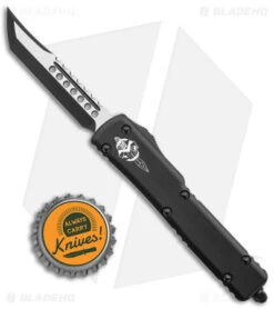 Microtech Signature Series UTX-70 Hellhound Automatic Knife Black (2.4" Black) -Blade HQ Shop Microtech UTX 70 Hellhound Signature Series Auto Black Black Tanto BHQ 176034 jr bottlecap
