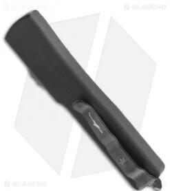 Microtech Signature Series UTX-70 Spartan OTF Auto Knife CF (2.4" Black DLC) -Blade HQ Shop Microtech UTX 70 Spartan OTF Auto CF Black 249 1DLCTCFS BHQ 121888 jr side