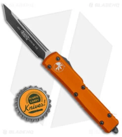 Microtech UTX-70 Tanto D/A OTF Automatic Knife Orange (2.4" Black) 149-1OR -Blade HQ Shop Microtech UTX 70 Tanto DA OTF Auto Orange Black BHQ 6124 jr bottlecap