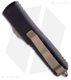 Microtech UTX-85 D/E OTF Automatic Knife Black (3.1" Bronzed) 232-14 -Blade HQ Shop Microtech UTX 85 D E OTF Automatic Knife Black Bronzed 232 14 BHQ 181094 KC side