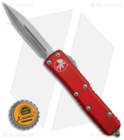 Microtech UTX-85 D/E OTF Automatic Knife Red (3.1" Stonewash) 232-10RD -Blade HQ Shop Microtech UTX 85 D E OTF Automatic Knife Red 3in SW Standard BHQ 143335 td size