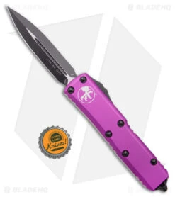 Microtech UTX-85 D/E OTF Automatic Knife Violet (3.2" Black) 232-1VI -Blade HQ Shop Microtech UTX 85 D EOTF Automatic Knife Violet Black 232 1VI BHQ 181087 kc bottle cap