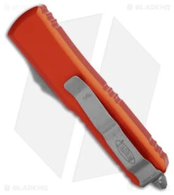 Microtech UTX-85 D/E OTF Automatic Knife Orange (3.13" Apocalyptic) -Blade HQ Shop Microtech UTX 85 DE OTF AK Orange 3in Apocalyptic BHQ 181692 td side
