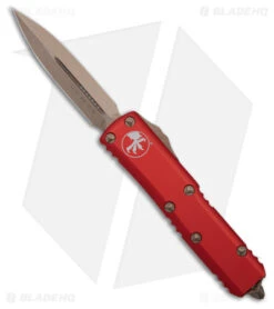 Microtech UTX-85 D/E OTF Automatic Knife Red (3.125" Bronze) 232-13RD