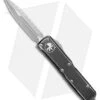 Microtech UTX-85 D/E OTF Automatic Knife Black Distressed (3.125" Apoc Serr) -Blade HQ Shop Microtech UTX 85 DE OTF Auto Black Distressed Apocalyptic Full Serr BHQ 110885 jr