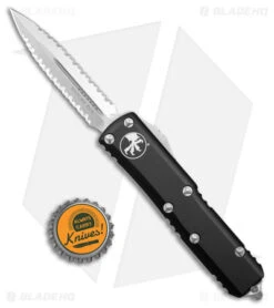 Microtech UTX-85 D/E OTF Automatic Double Serrated Knife Black (3.13" SW) 9 Microtech UTX-85 D/E OTF Automatic Double Serrated Knife Black (3.13" SW) -Blade HQ Shop Microtech UTX 85 DE OTF Auto Black SW Double Serr BHQ 180397 jr bottlecap
