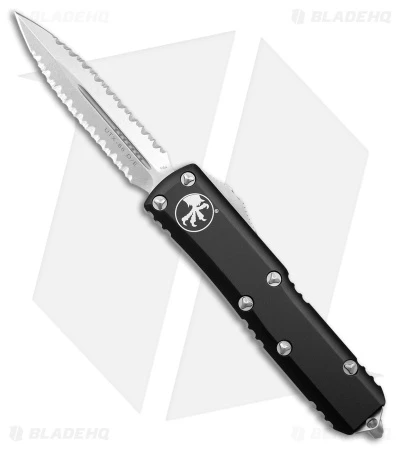 Microtech UTX-85 D/E OTF Automatic Double Serrated Knife Black (3.13" SW) 3 Microtech UTX-85 D/E OTF Automatic Double Serrated Knife Black (3.13" SW)
