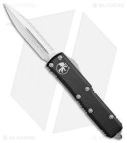 Microtech UTX-85 D/E OTF Automatic Knife Black (3.125" Satin Full Serr)