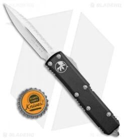 Microtech UTX-85 D/E OTF Automatic Knife Black (3.125" Satin Full Serr) -Blade HQ Shop Microtech UTX 85 DE OTF Auto Black Satin Full Serr 232 6 BHQ 98519 jr bottlecap